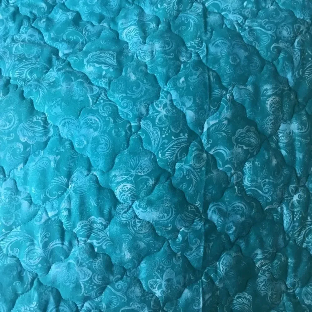 Hand Crafted Quilt Turquoise and Red